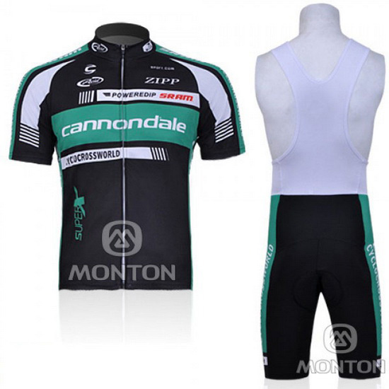 2011 Maillot Cannondale Tirantes Mangas Cortas Negro Y vede mili